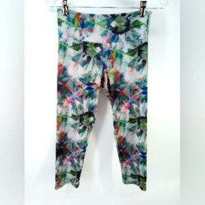 Onzie Prism Kaleidoscope Multicolored Crop Leggings XS Work Out Gym Running